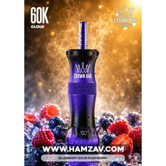 Crown Bar Al Fakher E Hose 60K Blueberry Sour Raspberry - كراون بار الفاخر إى هوز 60 ألف بف بلوبيرى ساور راسبيرى