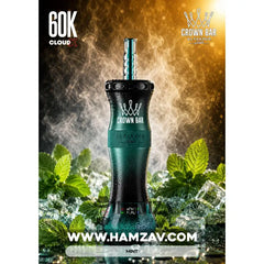 Crown Bar Al Fakher E Hose 60K Mint - كراون بار الفاخر إى هوز 60 ألف بف نعناع - 60000 / 5mg (Freebase) - Disposable