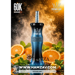 Crown Bar Al Fakher E Hose 60K Orange Mint - كراون بار الفاخر إى هوز 60 ألف بف برتقال نعناع - 60000 / 5mg (Freebase)