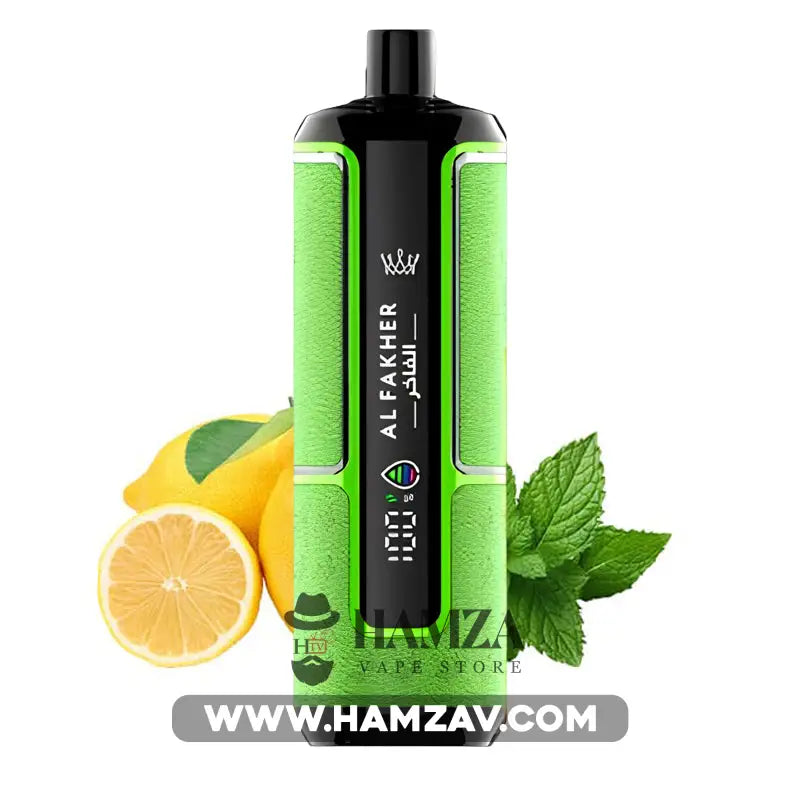 Crown Bar Al Fakher Hyper Max 15K Puff Lemon Mint - كراون بار الفاخر هايبر ماكس 15 ألف بف ليمون نعناع 15000 / 5mg