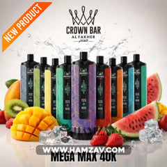 Crown Bar Al Fakher Mega Max 40K Puff Blueberry lemonade - كراون بار الفاخر ميجا ماكس 40 ألف بف - 40000 / 5mg