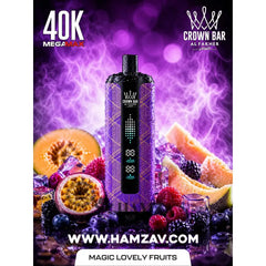 Crown Bar Al Fakher Mega Max 40K Puff Magic Lovely Fruits - كراون بار الفاخر ميجا ماكس 40 ألف بف فراولة مانجو - 40000