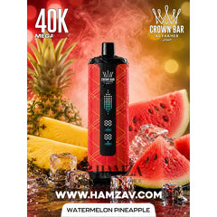 Crown Bar Al Fakher Mega Max 40K Puff Watermelon pineapple - كراون بار الفاخر ميجا ماكس 40 ألف بف بطيخ أناناس - 40000
