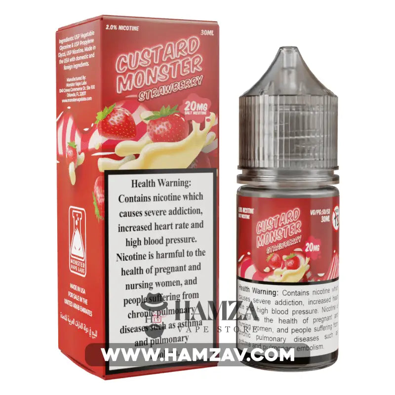 Custard Monster Saltnic Strawberry - Premium Liquid