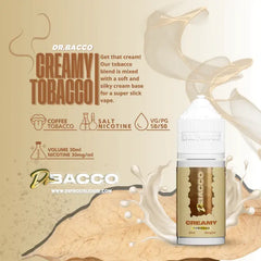Dr Frost Bacco Saltnic Creamy Tobacco - دكتور فروست سولت باكو توباكو كريمي Premium Liquid