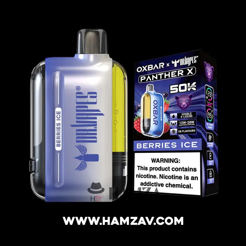 Dr vapes Oxbar 50k Puff Berries Ice - دكتور فيب أوكس بار 50 ألف بف توت أيس 50000 / (20mg) SaltNic Disposable