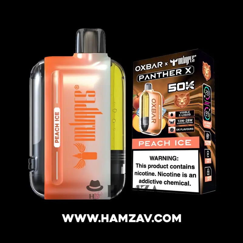Dr vapes Oxbar 50k Puff Peach Ice - دكتور فيب أوكس بار 50 ألف بف خوخ أيس 50000 / (20mg) SaltNic Disposable