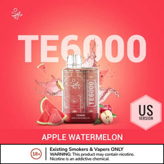 Elf Bar Disposable Te 6000 Puffs Apple Watermelon - ايلف بار تي ٦٠٠٠ ديسبوزابل تفاح بطيخ