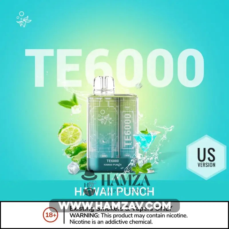 Elf Bar Disposable Te 6000 Puffs Hawaii Punch - ايلف بار تي ٦٠٠٠ ديسبوزابل فواكه استوائية