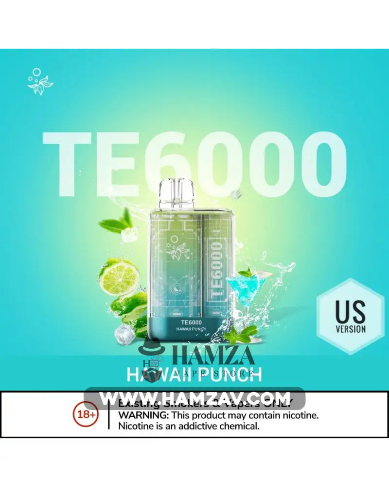 Elf Bar Disposable Te 6000 Puffs Hawaii Punch - ايلف بار تي ٦٠٠٠ ديسبوزابل فواكه استوائية