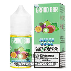 Grand Bar Premium Liquid SaltNic Super Cool Kiwi Passion Fruit Guava - جراند بار بريميم سولت سوبر كول كيوي باشون فروت