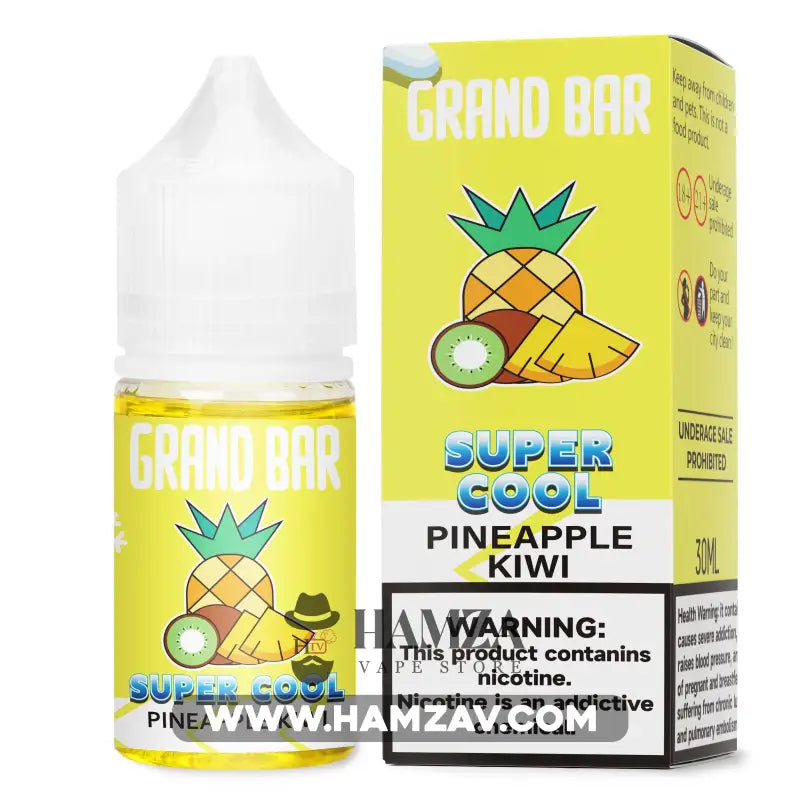 Grand Bar Premium Liquid SaltNic Super Cool Pineapple Kiwi - جراند بار بريميم سولت سوبر كول اناناس كيوي Premium Liquid