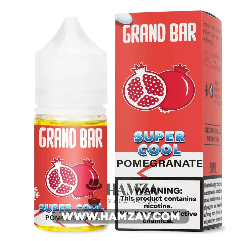Grand Bar Premium Liquid SaltNic Super Cool Pomegranate - جراند بار بريميم سولت سوبر كول رمان Premium Liquid