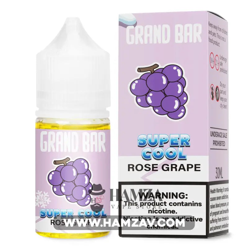 Grand Bar Premium Liquid SaltNic Super Cool Rose Grape - جراند بار بريميم سولت سوبر كول عنب Premium Liquid