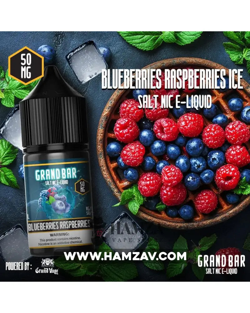 Grand Bar Saltnic Blueberries Raspberries Ice - جراند بار سولت توت ازرق و احمر ساقع Egyptian Liquid