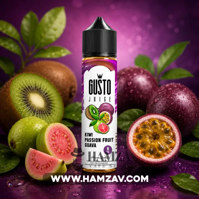 Gusto Eliquid Kiwi PassionFruit Guava - جوستو ليكويد كيوى باشون فروت جوافة - Egyptian Liquid