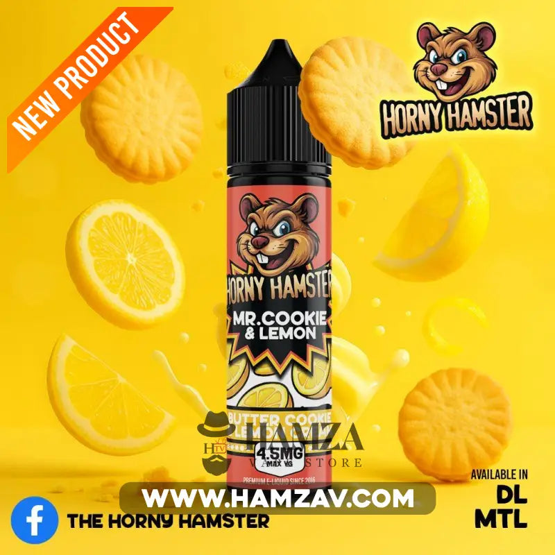Horny Hamster E Juice Mr Cookies & Lemon - هورني هامستر مستر كوكى ليمون - Egyptian Liquid