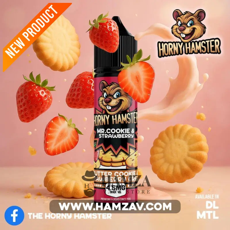 Horny Hamster E Juice Mr cookies & Strawberry - هورني هامستر مستر كوكيز فراولة - Egyptian Liquid