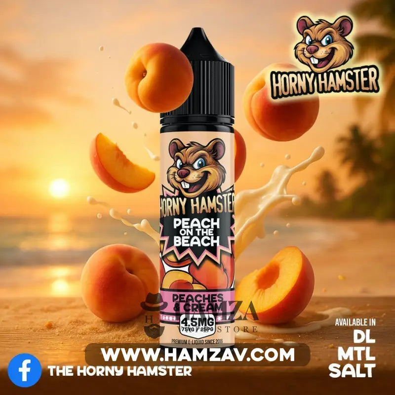 Horny Hamster E Juice Peach on the Beach - هورني هامستر بيتش أون زا بيتش - Egyptian Liquid
