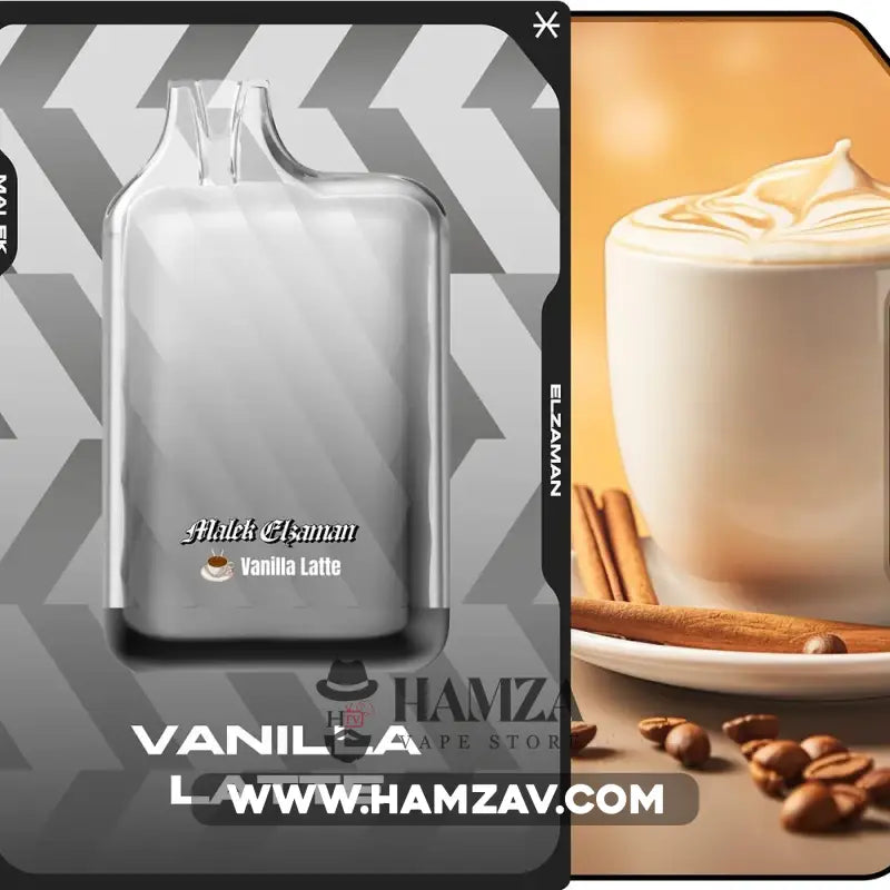 Malek El Zaman Disposable 10000 Puffs Vanilla Latte - ملك الزمان ديسبوزابل فانيليا لاتيه