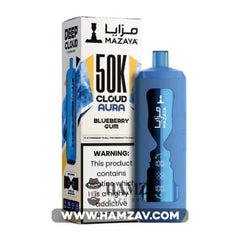 Mazaya Disposable Cloud Aura 50K Puff Blueberry Gum - مزايا ديسبوزابل كلاود أورا 50 ألف بف علكة توت أزرق - 50000 / 6%