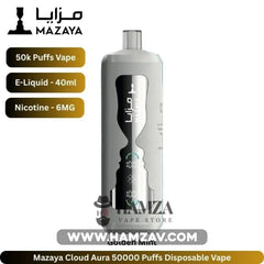 Mazaya Disposable Cloud Aura 50K Puff Golden Mint - مزايا ديسبوزابل كلاود أورا 50 ألف بف نعناع ذهبي - 50000 / 6%