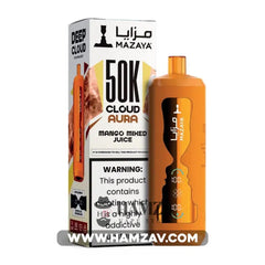 Mazaya Disposable Cloud Aura 50K Puff Mango Mixed Juice - مزايا ديسبوزابل كلاود أورا 50 ألف بف مانجو ميكس - 50000 / 6%