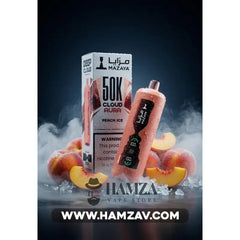 Mazaya Disposable Cloud Aura 50K Puff Peach Ice - مزايا ديسبوزابل كلاود أورا 50 ألف بف خوخ ايس - 50000 / 6% Freebase