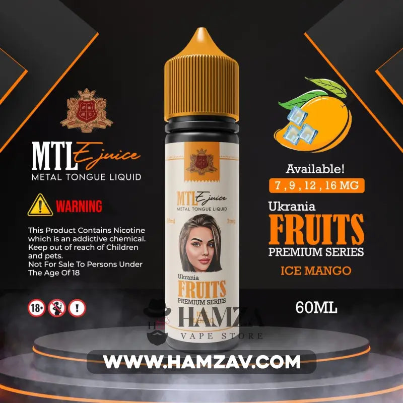 Metal Tongue E Liquid Mtl Ice Mango - ميتال تانج مانجو ساقع Egyptian