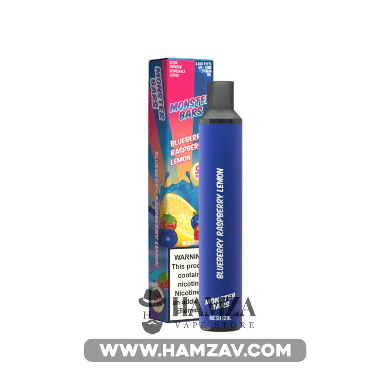 Monster Bars 3500 Puffs Disposable Blueberry Raspberry Lemon -