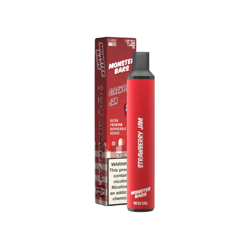 Monster Bars 3500 Puffs Disposable Strawberry Jam -