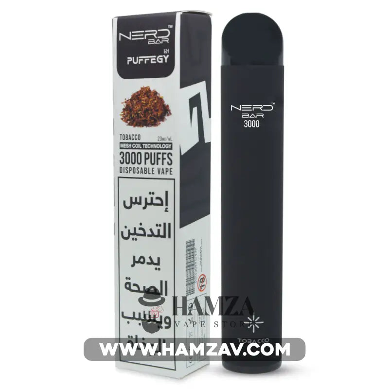 Nerd Bar Disposable 3000 Puffs Tobacco - نيرد بار ديسبوزابل توباكو 20mg (3000 Puffs) Disposable