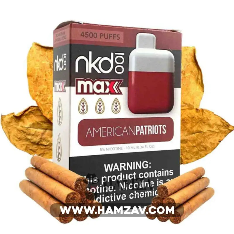 Nkd 100 Max 4500 Puffs American Patriots - Disposable