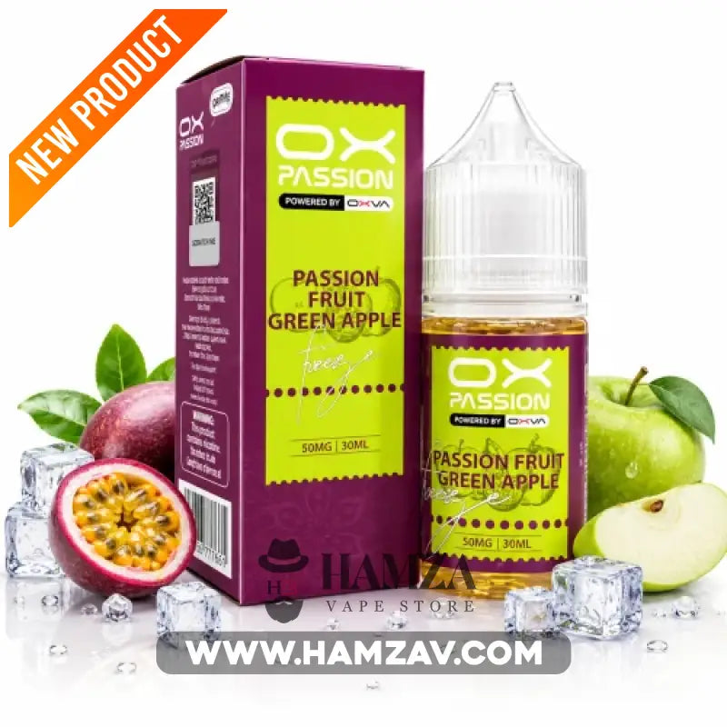 OXVA OX Passion Freeze SaltNic Passionfruit green apple - اوكسفا او اكس باشون فريز سولت باشون فروت تفاح أخضر - 30ML