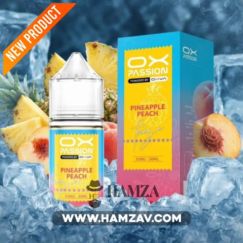 OXVA OX Passion Freeze SaltNic Pineapple peach - اوكسفا او اكس باشون فريز سولت أناناس خوخ - 30ML (50MG) - Premium Liquid