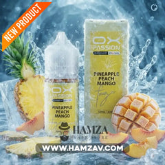 OXVA OX Passion Freeze SaltNic Pineapple peach mango - اوكسفا او اكس باشون فريز سولت أناناس خوخ مانجو - 30ML (50MG)