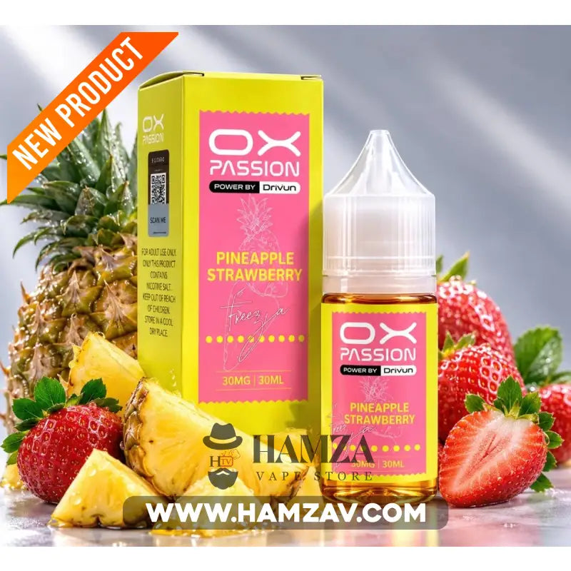 OXVA OX Passion Freeze SaltNic Pineapple strawberry - اوكسفا او اكس باشون فريز سولت أناناس فراولة - 30ML (50MG)