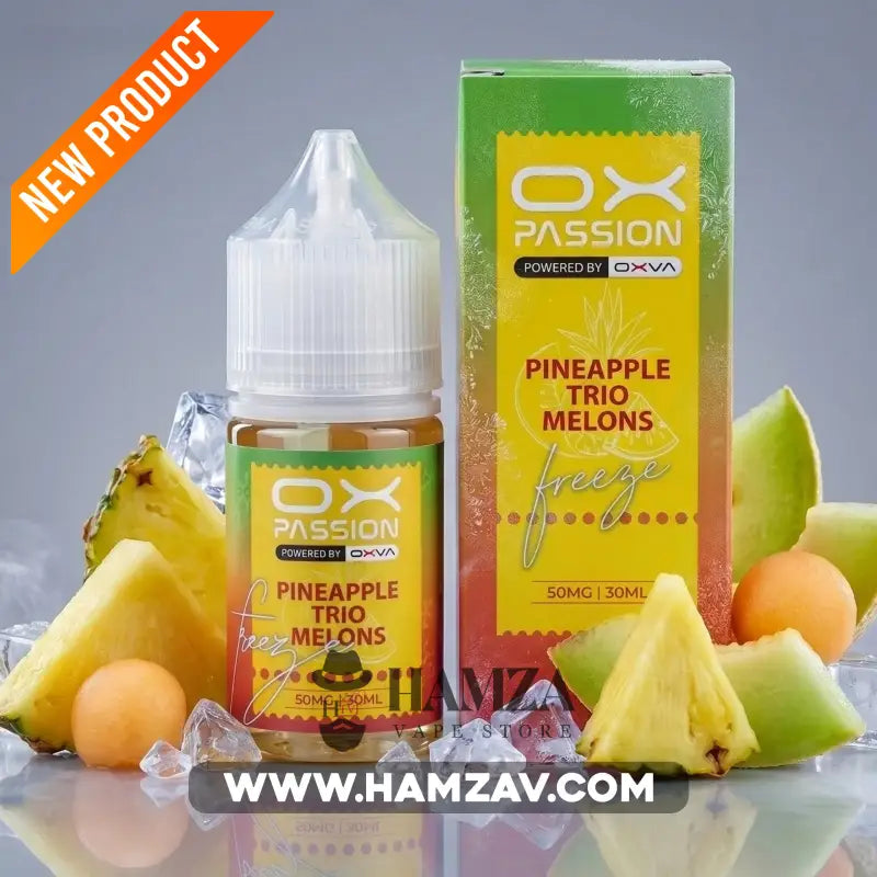 OXVA OX Passion Freeze SaltNic Pineapple trio melons - اوكسفا او اكس باشون فريز سولت أناناس تريو ميلون - 30ML (50MG)