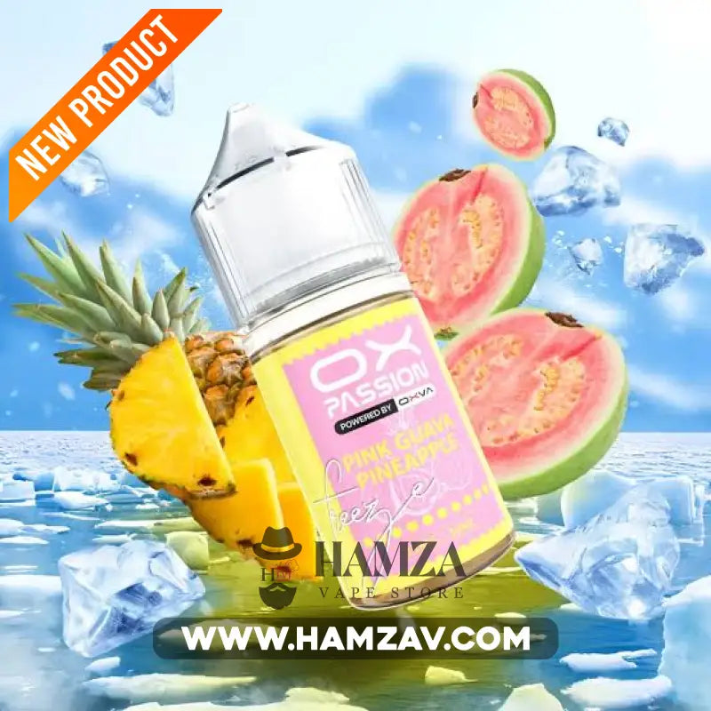 OXVA OX Passion Freeze SaltNic Pink guava pineapple - اوكسفا او اكس باشون فريز سولت بينك جوافة أناناس - 30ML (50MG)
