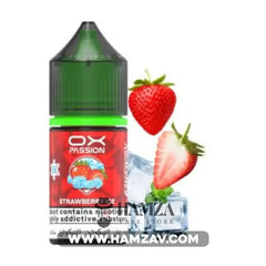 OXVA OX Passion SaltNic Strawberry Ice Frozen - اوكسفا او اكس باشون سولت فراولة ساقع 30mg (30ml) Premium Liquid