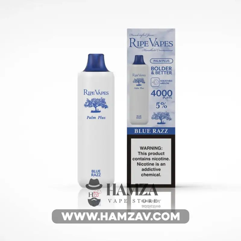 Ripe Vapes Palm Plus 4000 Puff Blue Razz - رايب فيب بالم بلس 4 ألاف بف بلو راز - 4000 / 5% - Disposable