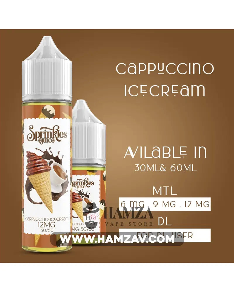 Sprinkles E Juice Cappuccino Ice Cream - سبرينكلز ايس كريم كابوتشينو Egyptian Liquid