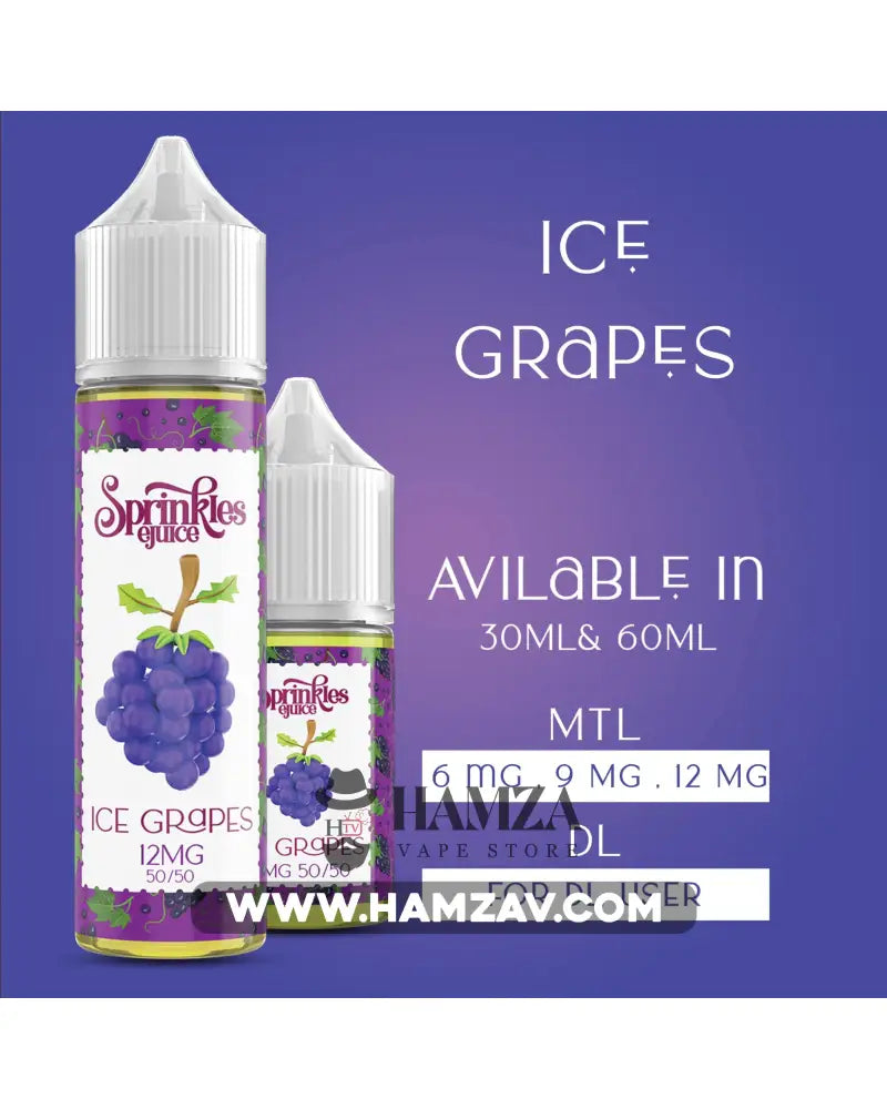 Sprinkles E Juice Ice Grapes - سبرينكلز عنب ساقع Mtl (60Ml) / 6Mg Egyptian Liquid