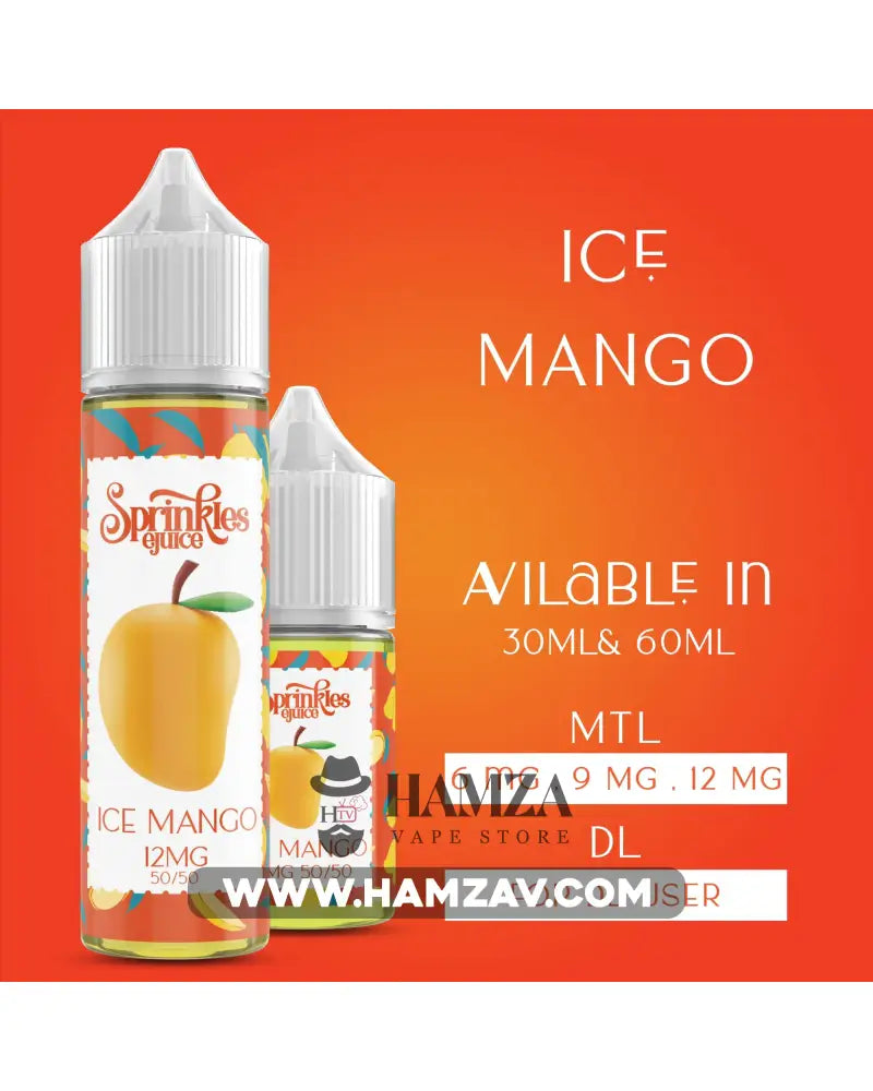 Sprinkles E Juice Ice Mango - سبرينكلز مانجو ساقع Mtl (60Ml) / 6Mg Egyptian Liquid