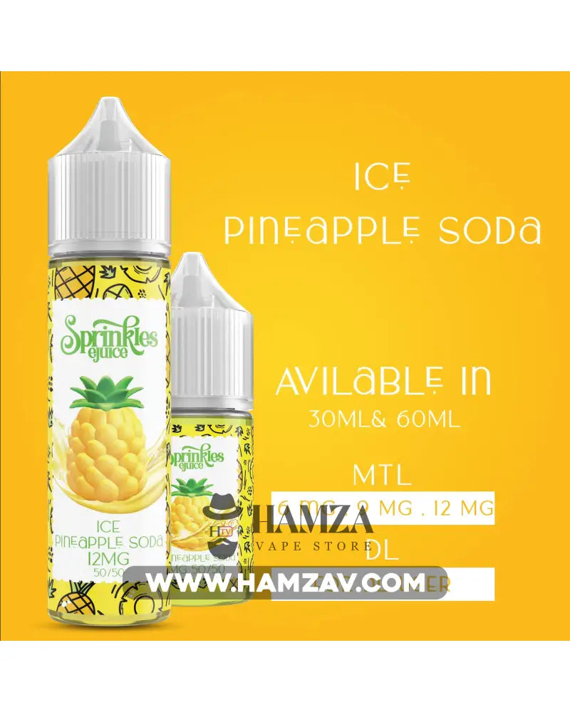 Sprinkles E Juice Ice Pineapple Soda - سبرينكلز صودا اناناس ساقع Mtl (60Ml) / 6Mg Egyptian Liquid