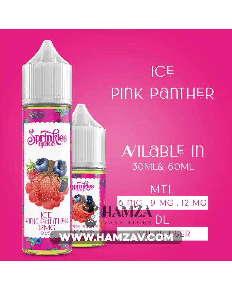 Sprinkles E Juice Ice Pink Panther - سبرينكلز ميكس توت ساقع Mtl (60Ml) / 6Mg Egyptian Liquid