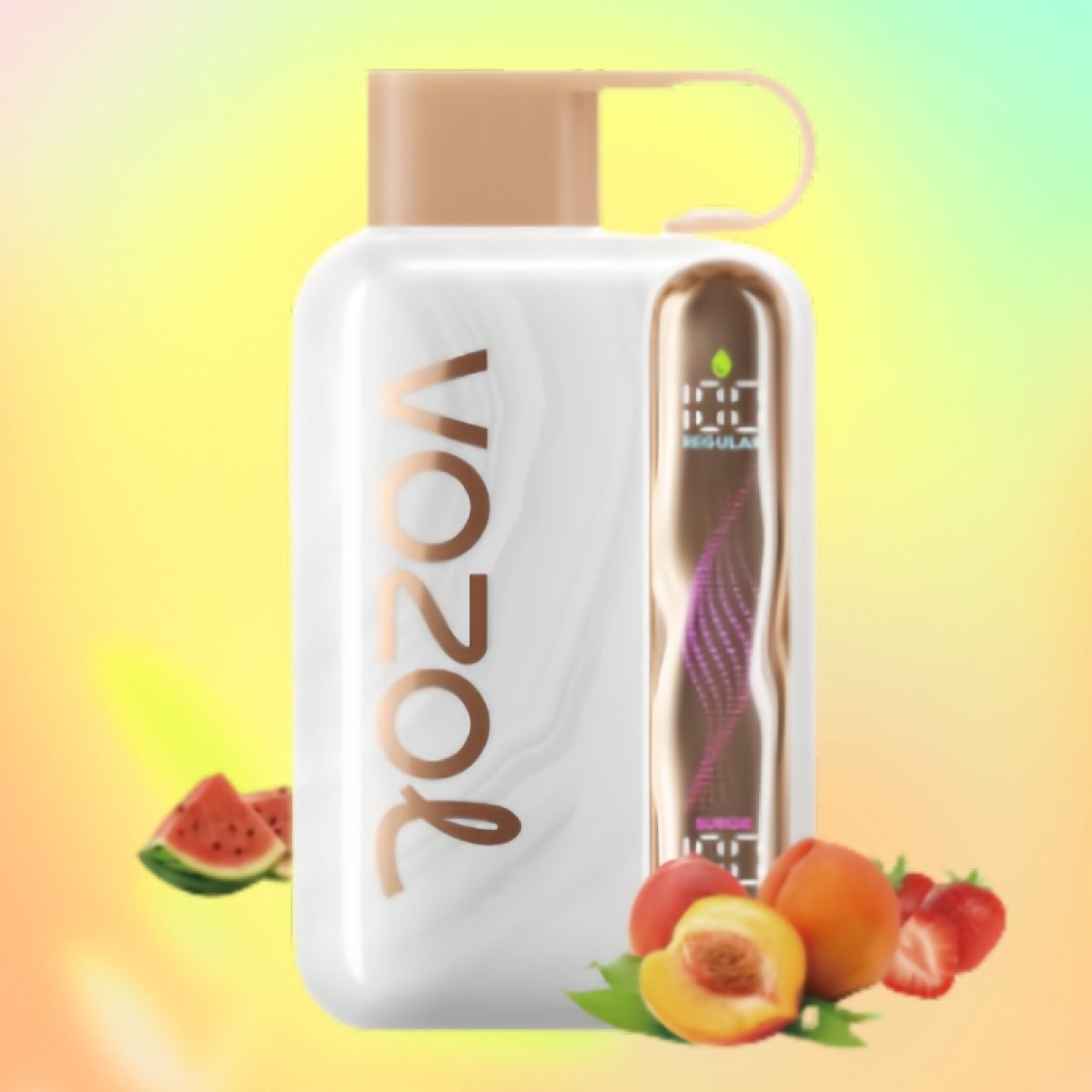 Vozol Star Disposable 40K Puff Strawmelon peach - فوزول ستار ديسبوزابل 40 ألف بف فراولة بطيخ خوخ