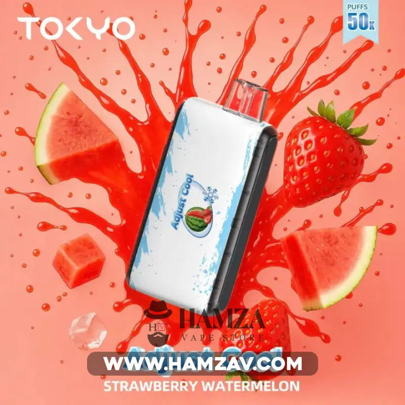 ADJUST COOL Disposable 50K Puffs Strawberry Watermelon - أدجوست كول 50 الف بف فراولة بطيخ 50000 / 750MAH / 30ML