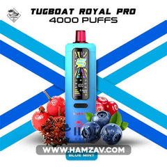 Tugboat Royal Pro Disposable 40K Puffs Blue Mist تاجبوت ديسبوزابل 40 الف بف بلوبيرى نعناع 40000 / 3mg (Freebase)