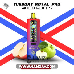 Tugboat Royal Pro Disposable 40K Puffs Shisha Douple Apple - تاجبوت ديسبوزابل 40 الف بف شيشة تفاحتين - 40000 / 3mg